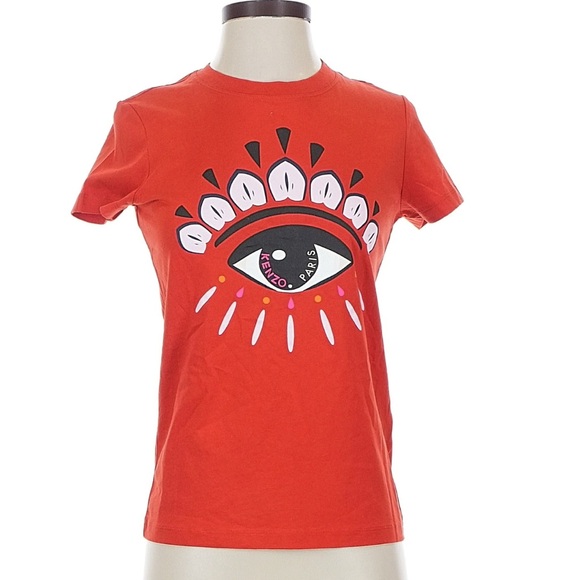 Kenzo Paris Eye Graphic T-Shirt Red XS | Designer Tee Streetwear XS EUC - Picture 1 of 3